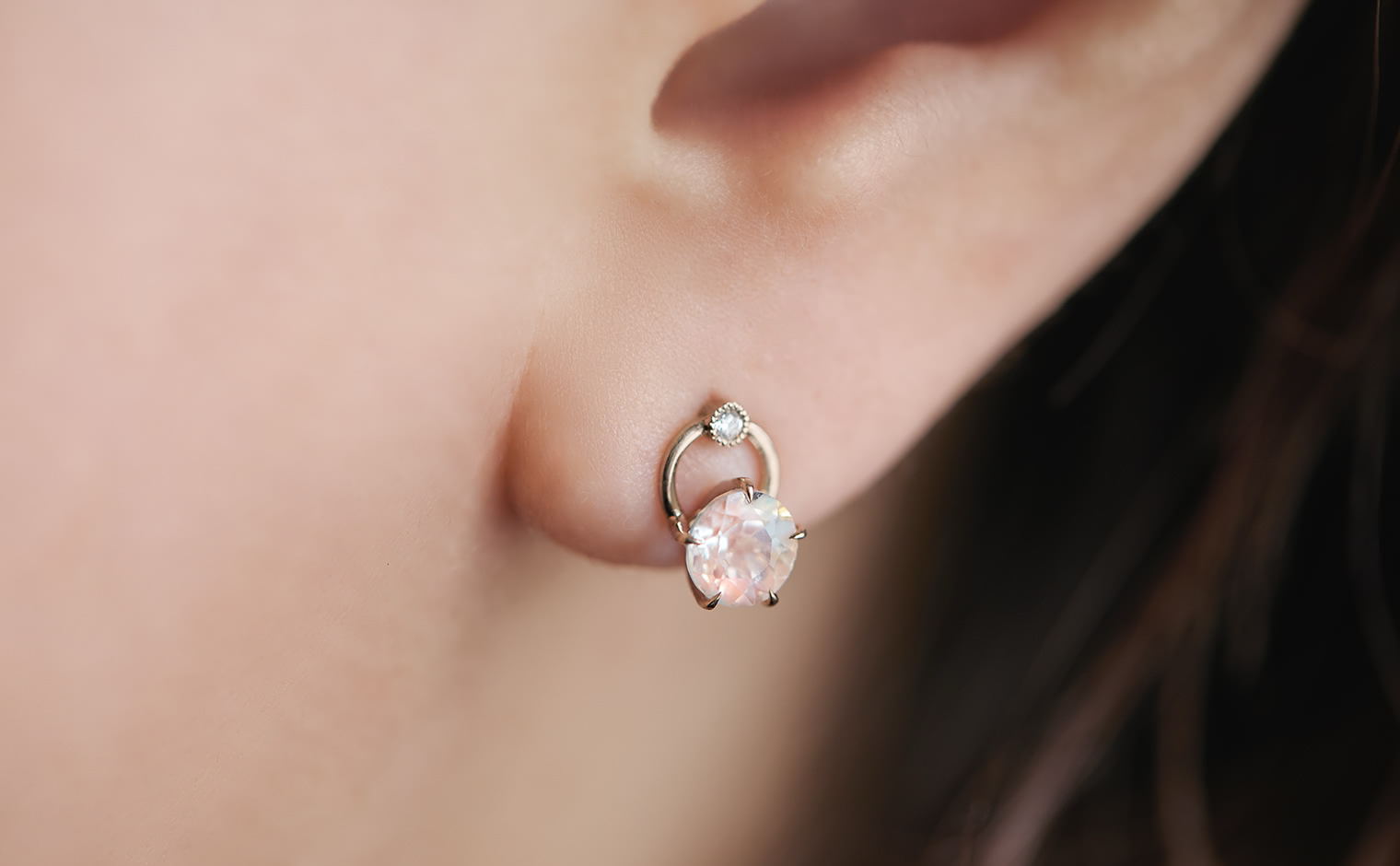 Handle Studs-Rainbow Moonstone