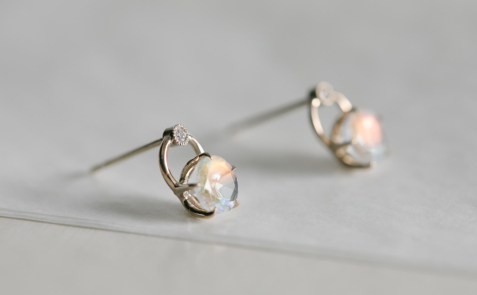 Handle Studs-Rainbow Moonstone