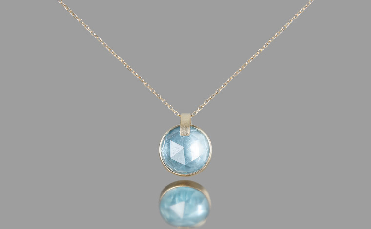 Cyan Aquamarine Necklace | ka0049ao