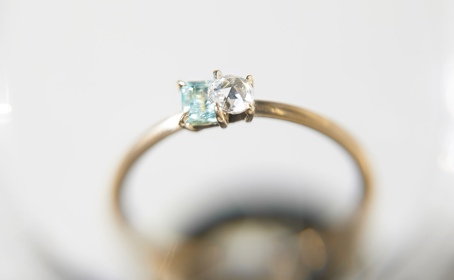 Calyx Ring-Diamond & Tourmaline
