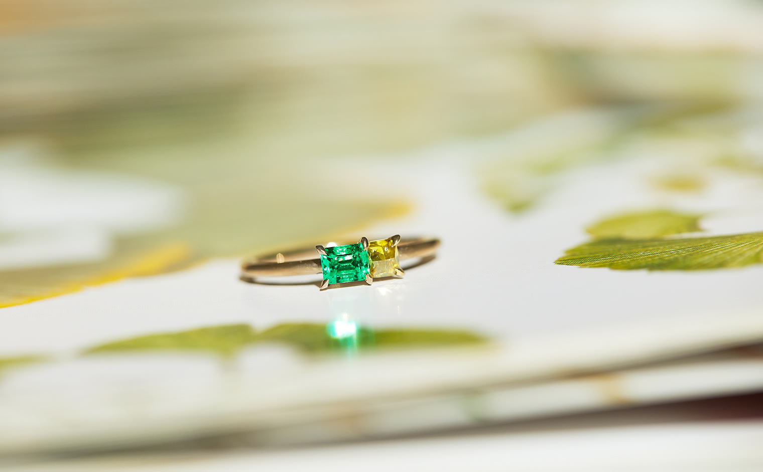 Calyx Ring-Diamond & Emerald