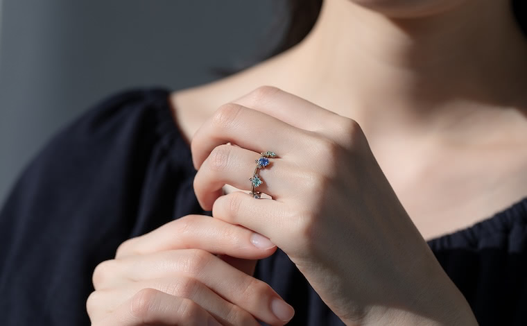 Crown Ring-Sapphire & Paraiba