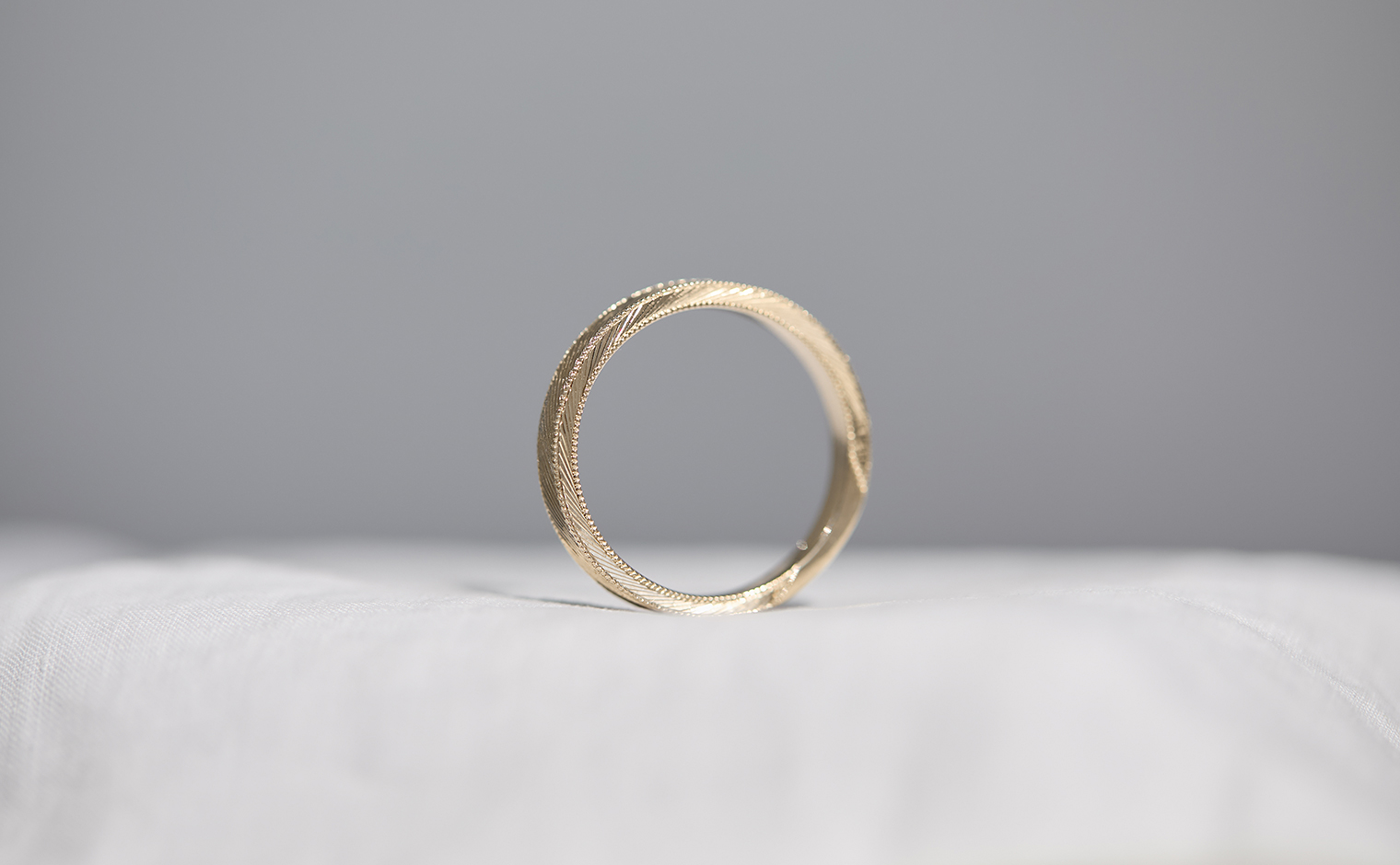 kataoka jewelry Bias & Milgrain Ring
