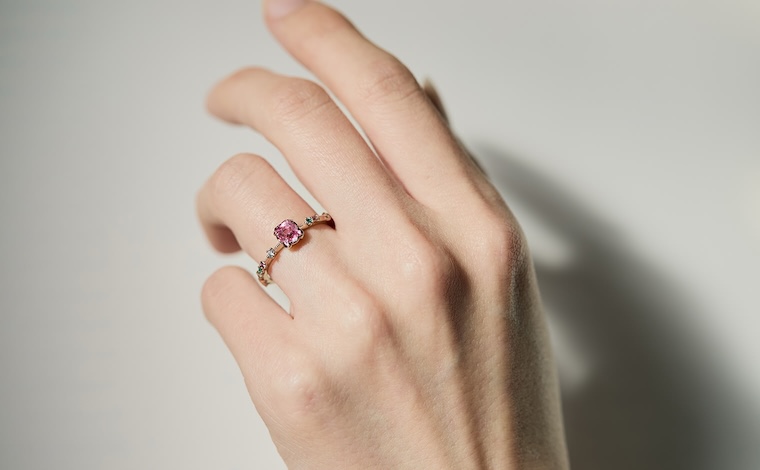 Paeonia Ring-Padparadscha Sapphire
