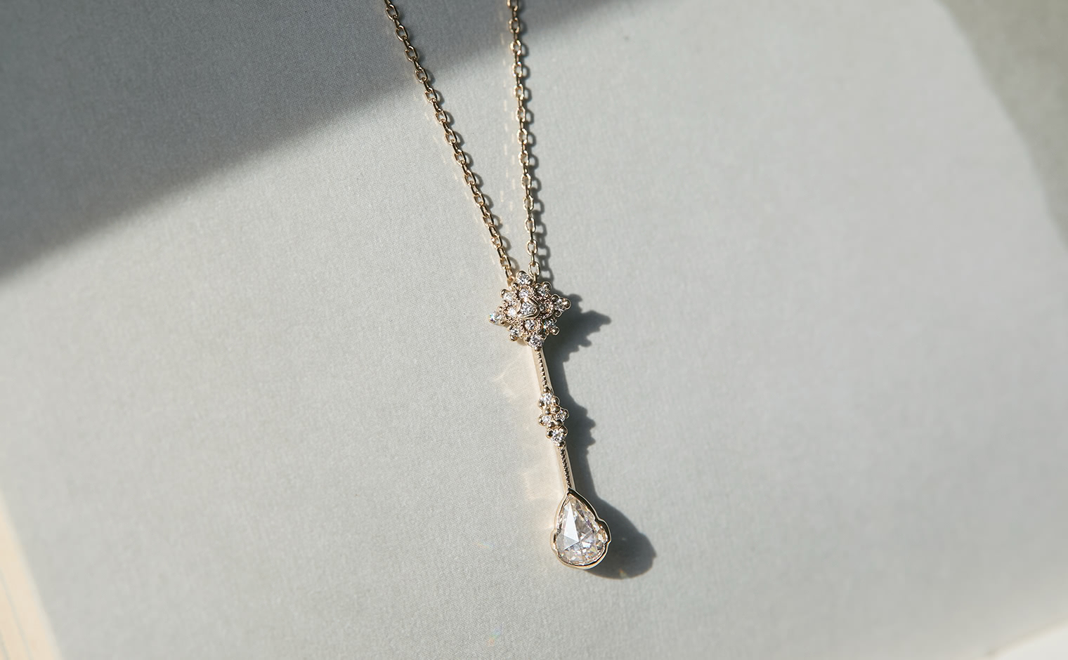 Orchid Drop Necklace-Diamond