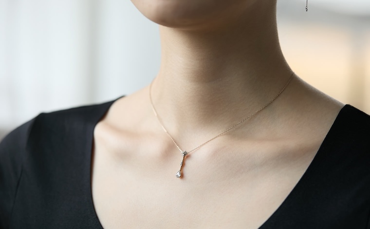 Orchid Drop Necklace-Diamond