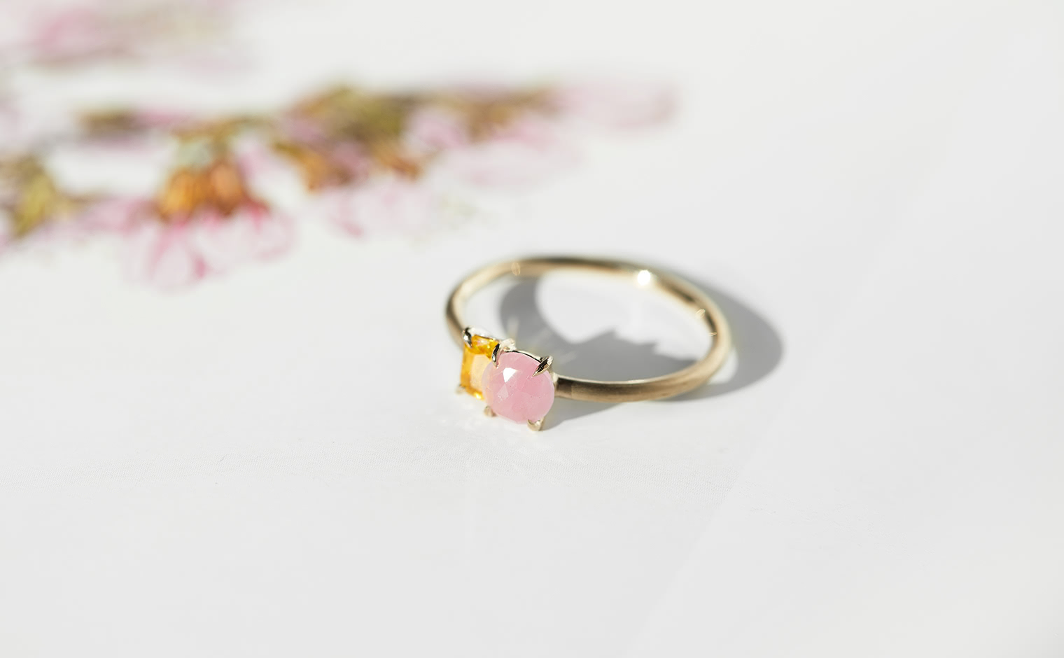 Calyx Ring-Pink & Yellow Sapphire