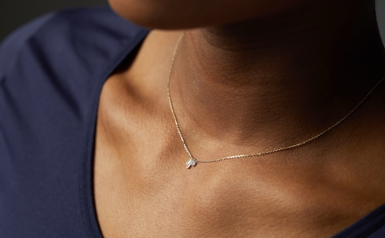 Tassel & Round Diamond Necklace