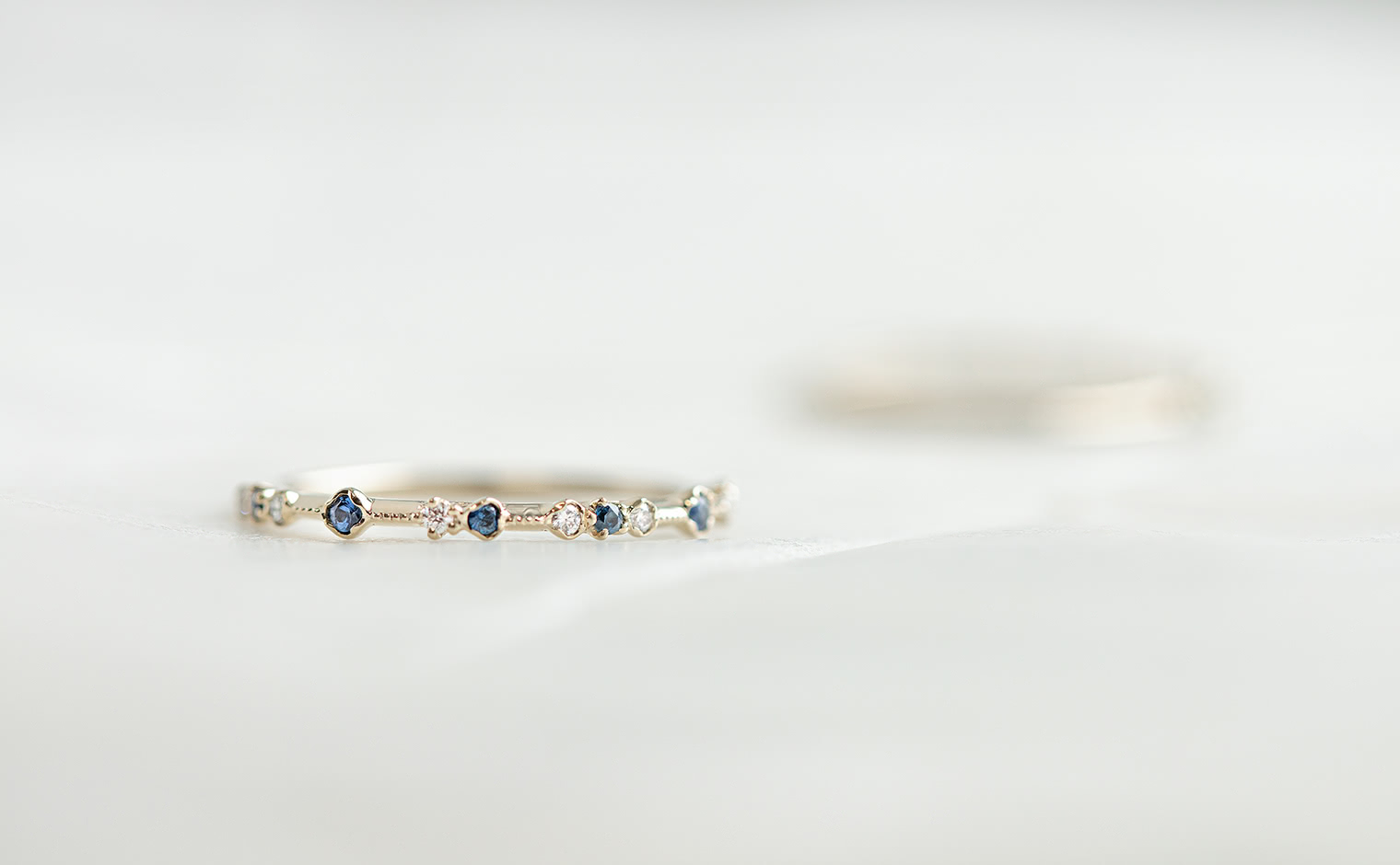 Dotted Ring-Diamond & Sapphire
