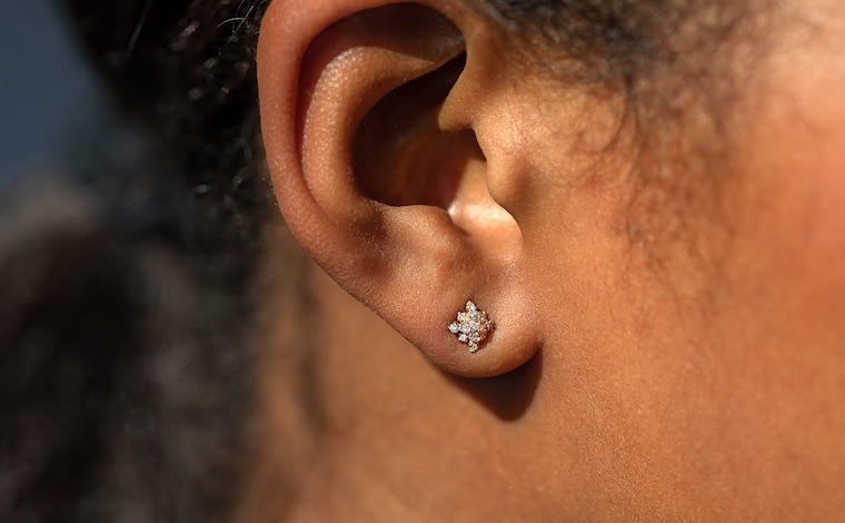 Orchid Studs-Diamond
