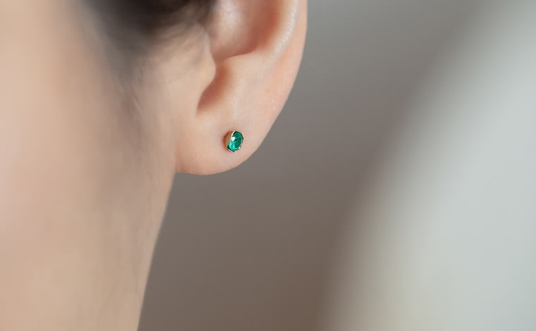 Iceberg Studs-Emerald