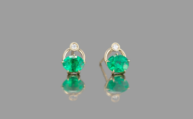 Emerald Handle Earrings