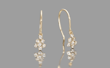 Diamond Cluster Earrings-Petite