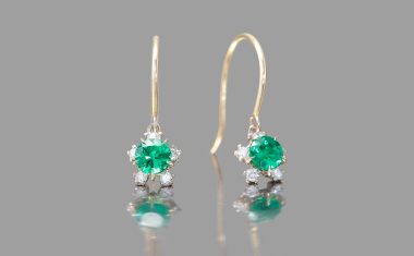 Emerald Snowflake Earrings
