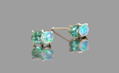 Emerald & Opal Calyx Studs