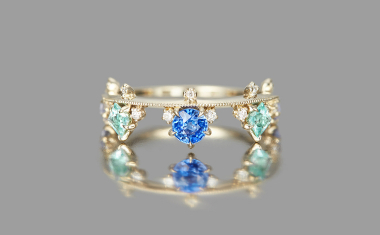 Crown Ring <br><i>Sapphire & Paraiba</i>
